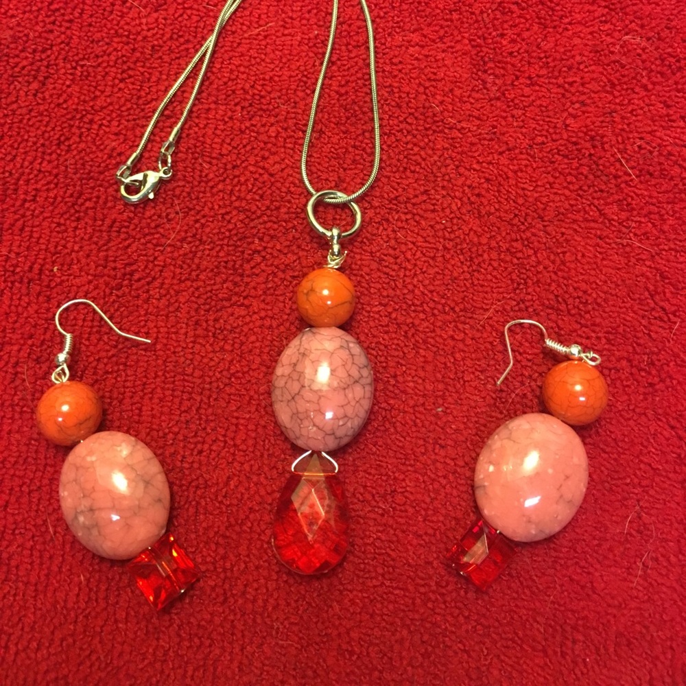 Hand Made Pendent & Earrings